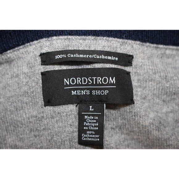 Nordstrom Men’s Shop Cashmere V-Neck Pullover in Navy, size Large, Oversize - Picture 3 of 9